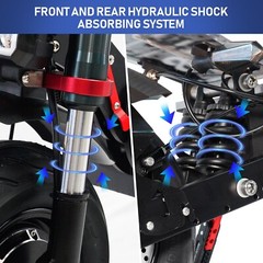 5600W 60V 38AH 50 MPH Folding Electric Scooter Adult Dual Motor 12″ Road Tire