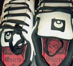 Osiris Mens OGabel White/Black Low LA Skateboarding Shoes Sneakers Gum sole RARE