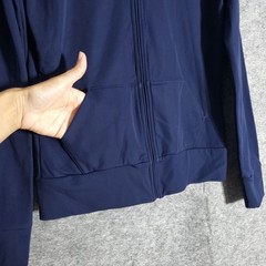 For Horses Track Jacket Womens Medium Navy Blue Full Zip Mock Neck Made Italy