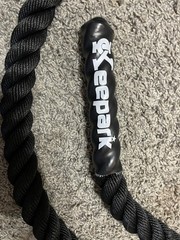 Gym Climbing Rope with Metal Clasp Ceiling Link. 25’ X1.5”