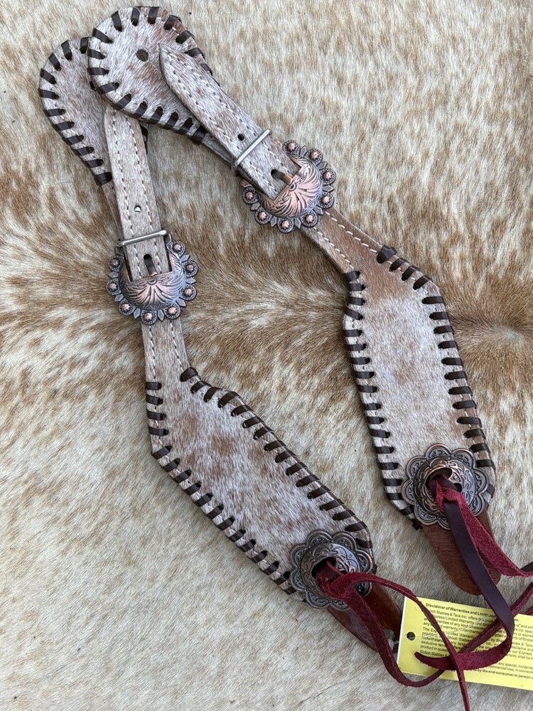 Genuine Hair On Cowhide Pair of Ladies Western Spur Straps FREE SHIPPING