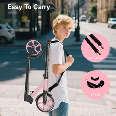 Commugo Kick Scooter adjustable for Ages 6+ Kid Teen Adult Foldable LightWeight