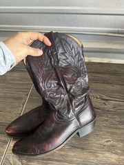 DAN POST Size 10.5 E. Brown Leather Cowboy Western Rockabilly Boots. 2112.