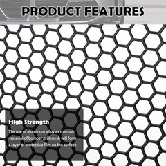 40×13″ Car Grill Mesh for Bumper,Cuttable Metal Mesh Grill 6mm Hexagonal/Black