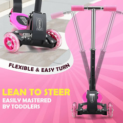 Gift For Kids age 3~7 beginner fun 3 Wheels Foldable Kick Scooter light weight