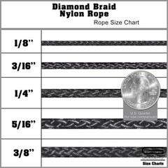 GOLBERG Diamond Braid Nylon Rope 1/8″, 3/16″, 1/4″, 5/16″, 3/8″ 10ft – 100ft