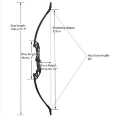 Archery 53″ Takedown Recurve Bow / 12X Target Arrows / Quiver for Adult Beginner