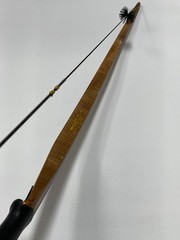 Stewart’s Handmade Longbow Recurve 42#@26″ Osage, Bamboo, Cocobolo, Curly Maple,