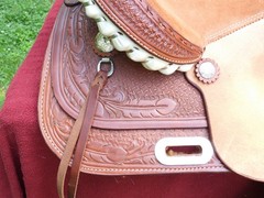 Billy Cook Saddlery Greenville Texas Western Roping Tooled Leather Saddle SZ 16