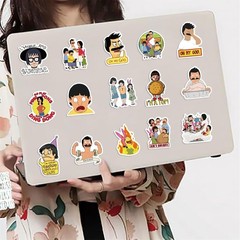50pcs Bobs Burgers Waterproof Sticker for Water Bottles Funny Cartoon Characters