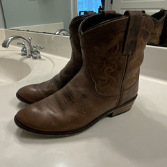 Dingo Brown Leather Western Cowboy Equestrian Pull-On Boots Size 8.5 US Women’s