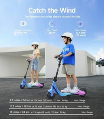NAVEE K100 Max Kids Electric Scooter w/ APP Control, 3 Heights, Safe 12.4MPH
