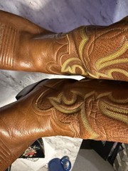 Vintage Justin 1470 Western Cowboy Boots Brown Leather Mens 8.5D US Ranch Rodeo