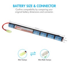 Tenergy 9.6V NiMH Airsoft 1600mAh & 2000mAh Battery Pack with Charger Option Lot