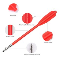 6pcs 6.8″in Plastic Hunting Fishing Bolts Arrows for 50-80 lbs Pistol Crossbow
