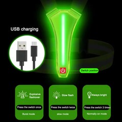 Adjustable LED Running Light Safety Vests With USB Charging Cable High Visibilit