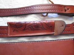 36″ WESTERN BROWN LEATHER REAR CINCH W/28″ REAR FLANK STRAPS