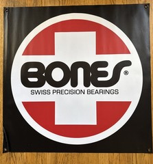 Powell Peralta Skateboard Shop Banner – Bones Swiss Bearing- Vinyl 30″ x 30″ New