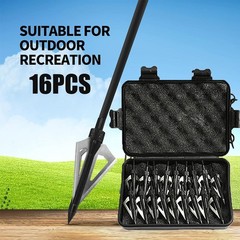 16Pcs 100 Grain Archery Broadheads Expandable Hunting Arrowhead w/3 Blade & Box