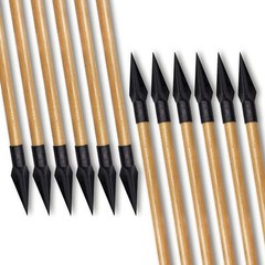 12pcs 33″ Wooden Arrows Turkey Feather Sharp Iron Tips for Recurve Bow Longbow