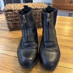 Ariat Women’s Heritage Zip Paddock Boots Black Leather Equestrian Riding 4