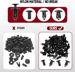 Xislet 200Pcs Polaris Push Pins, UTV Nylon Fender Clips & Body Rivets with Tool,