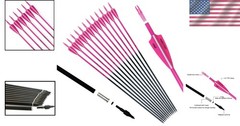 Bright Fluorescein Pink Carbon Arrows – 30-Inch Pack of 12 for Hunters & Archers