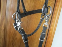 Quality Black Leather Bitless Bridle Sidepull , Loop Reins ,full horse size