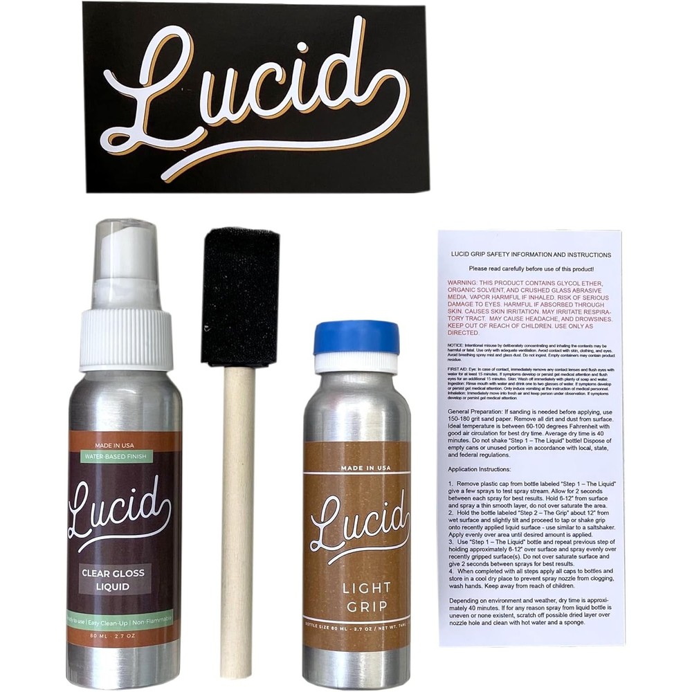 Lucid Grip – Clear and Glow Spray on Griptape Kit for Longboard, Skateboard – C