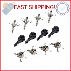KURUGEILI 12PK 100 Grain Small Game Broadheads Judo Points & Hammer Mixed Set wi