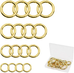 16PCS Spring O Ring Zinc Alloy round Carabiner Snap Trigger Buckle Hooks Clip DI
