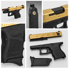 WE 26 Golden Style, 6mm GBB Airsoft Pistol, Full and Semi Auto Hop-Up System