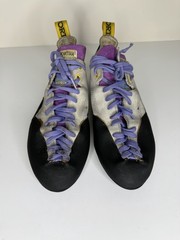 Vintage La Sportiva Rock Climbing Shoes Women’s 41.5 Gray Purple Lace Up Italy