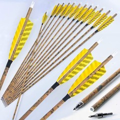 30″ Carbon Arrows SP500 4» Turkey Feather Screw Tips Points Archery Bow Hunting