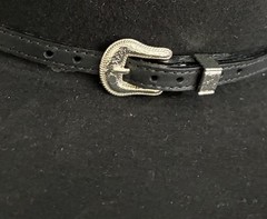 Rodeo King Cowboy Hat 6 7/8 Black Oval Long 3X Wool Blend Concho Wolf Bros*flaw