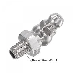 201 Stainless Steel 45 Degree Grease Fitting Thread Hydraulic Grease M6 x 1mm