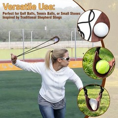 DLOLENTN Shepherd Sling Durable Leather Rock Throwing Slingshot for Adults Ea…