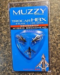 NEW Muzzy Trocar HBX Hybrid Crossbow 4 blade 100 Gr 3 Broadheads expandable
