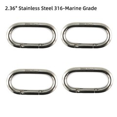 1/4 Inch 4PCS Heavy Duty Carabiner Clip 2.36″ Spring Snap Hooks Spring Clips