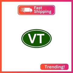 fagraphix Green Oval VT Vermont Sticker Decal Self Adhesive Vermont Oval vt Euro
