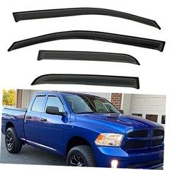 4pcs Front+Rear Smoke Tint Sun/Rain Guard Outside 2019-2024 Ram 1500 Quad Cab