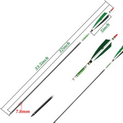 12/24pcs 30″ Carbon Archery Arrows Spine 500 Red Turkey Feather with Quiver Tube