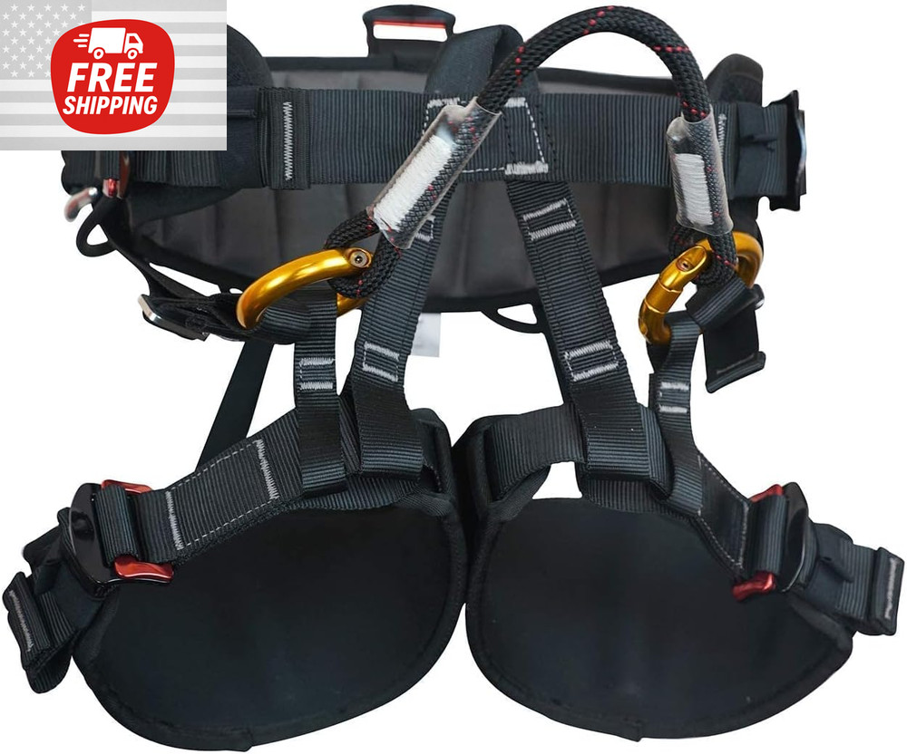 Climbing Half Body Harness Rope Arborist Saddle Tree Bridge Caving Rescue CE
