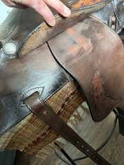 Vintage SIMCO 55679 Western Horse Saddle With Silver Trim