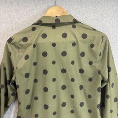 Dover Saddlery Button Front Riding Shirt Olive Green Polka Dot Equestrian Small