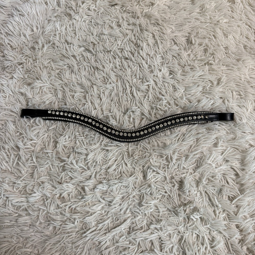 Black Horseback Riding Dressage Horseback Riding Browband With Rhinestones