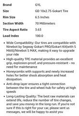 GYL 10×2.75 GoKart Tire Quick Release Tire Replacement for Ninebot by Segway S M