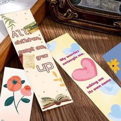 12Pcs Random Inspirational Quote Cartoon Reading Bookmarks Gift Present