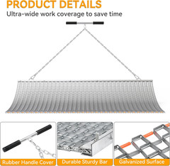 3’X 6′ Heavy Duty Field Drag Mat for Baseball & Softball, Landscape Leveling Ste