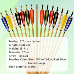 12PCS 33″ Wooden Shooting Arrows for Hunting Competition